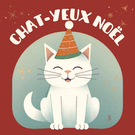 Chat joyeux pour un No&euml;l festif et dr&ocirc;le